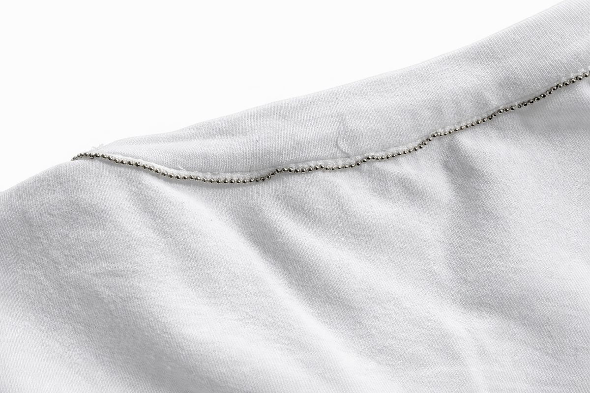 Brunello Cucinelli White Cotton Monili-Detail Top Size S small ladies