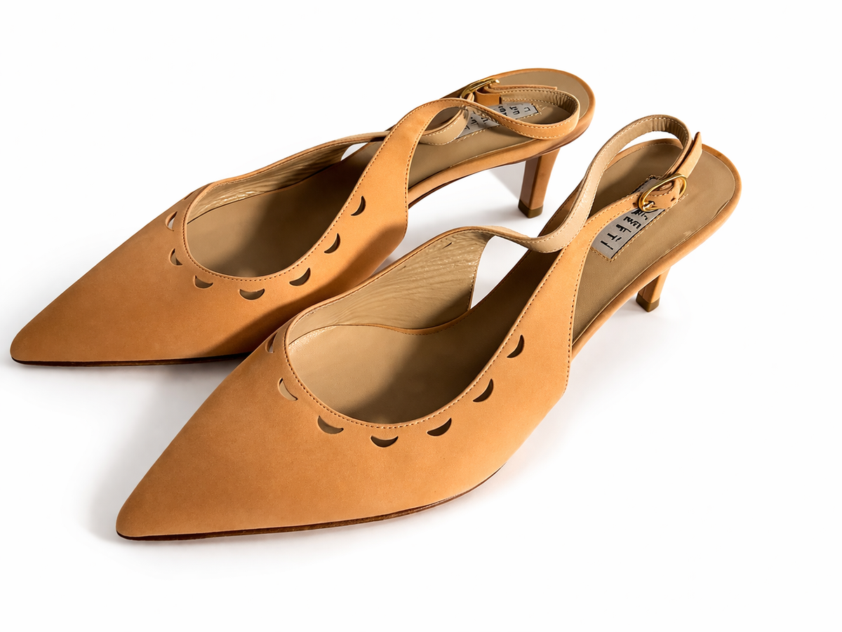 Fratelli Rossetti Suede Leather Slingback Pumps Heels Shoes Size 38 UK 5 US 8 ladies