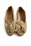 Fratelli Rossetti Green Side Nude Suede Leather Loafers with Tassel Size 38 ladies