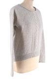 360 Cashmere Pearl Grey Cable Knit Cashmere Sweater Jumper Size S Small ladies