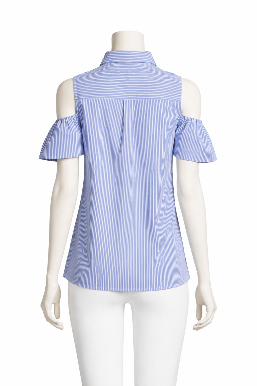 Michael Kors Pinstripe Cold Shoulder Shirts Top Size XS ladies