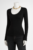 Helmut Lang Stretch-jersey top in black size XS/S ladies