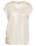 Herno Metallic Gold Linen Blend Top – Size IT 42 US 6 UK 10 ladies