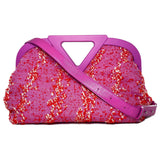 Bottega Veneta Pink Boucle Tweed Point Shoulder Bag Handbag ladies