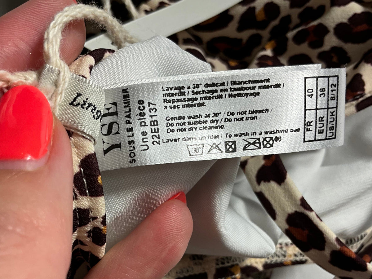 Ysé Paris Le Grand Bain Sous Le Palmier Leopard Print One-Piece Swimsuit – Size FR 40 / UK 12 ladies