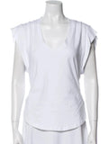 Isabel Marant Women's White V-Neck Cap Sleeve T-Shirt Top Size M medium ladies