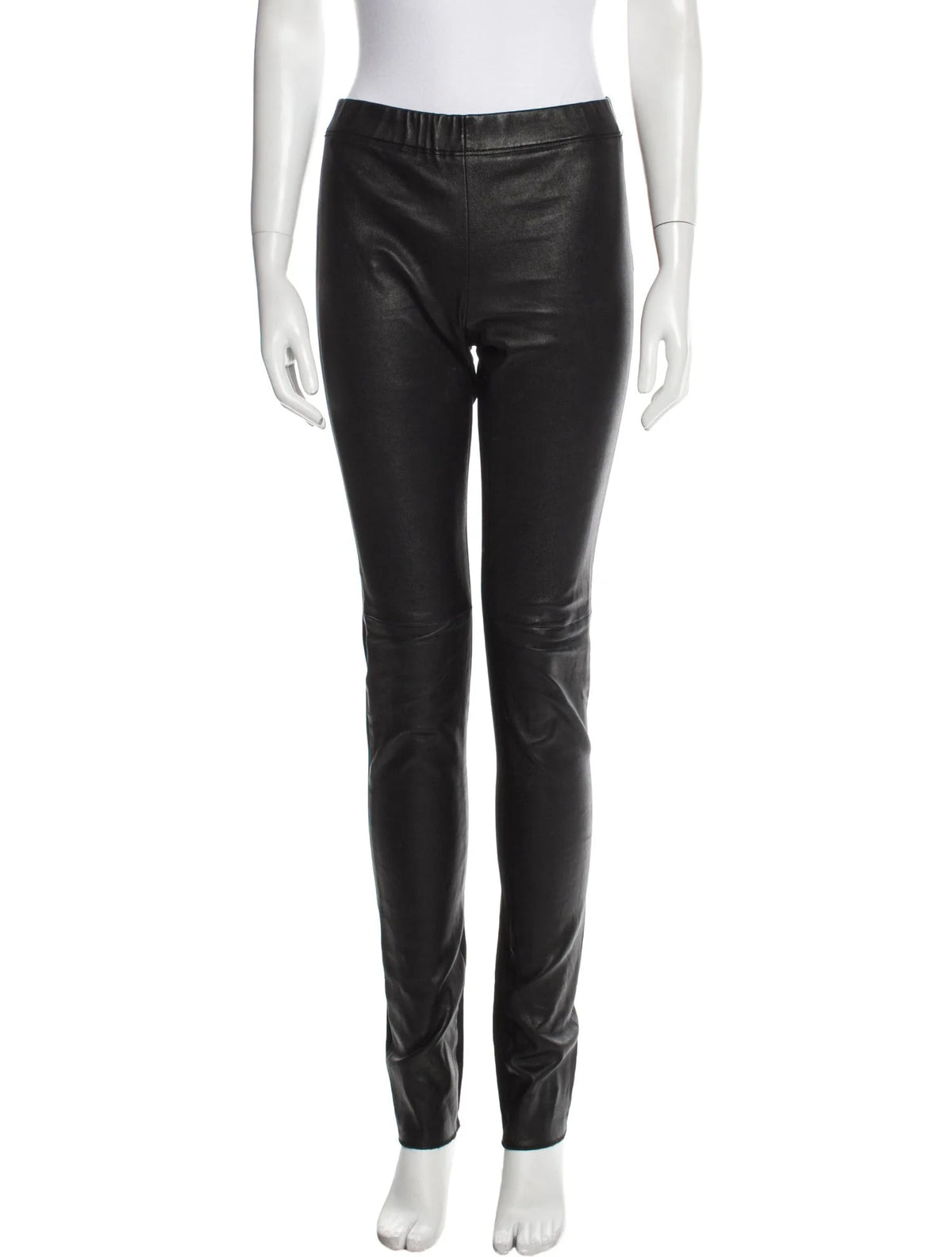 JOSEPH Leather Lambskin Panel & Gab Stretch leggings trouser Size F 38 UK 10 US 6 ladies