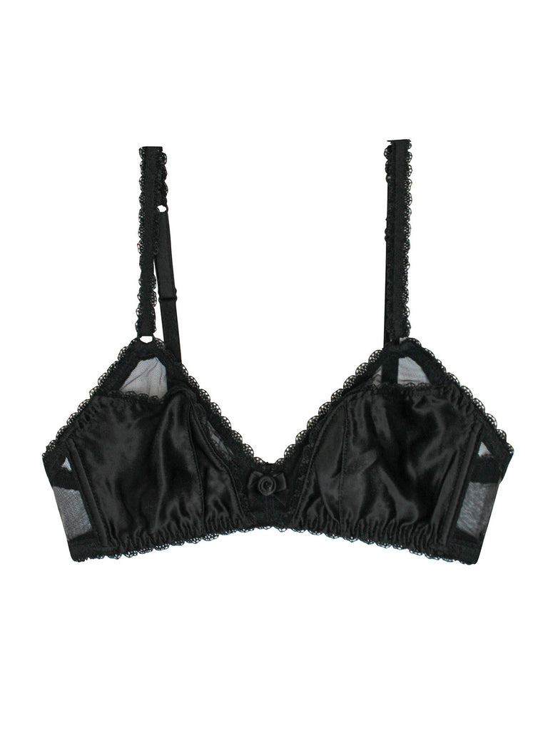 AGENT PROVOCATEUR SEXY BLACK KITTY SILK MIX SOFT CUP BRA SMALL ladies AGENT PROVOCATEUR SEXY BLACK KITTY SILK MIX SOFT CUP BRA SMALL ladies