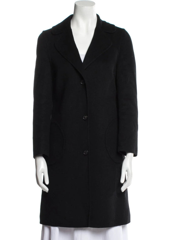 Michael Kors Black Wool Mid Length Coat Ladies