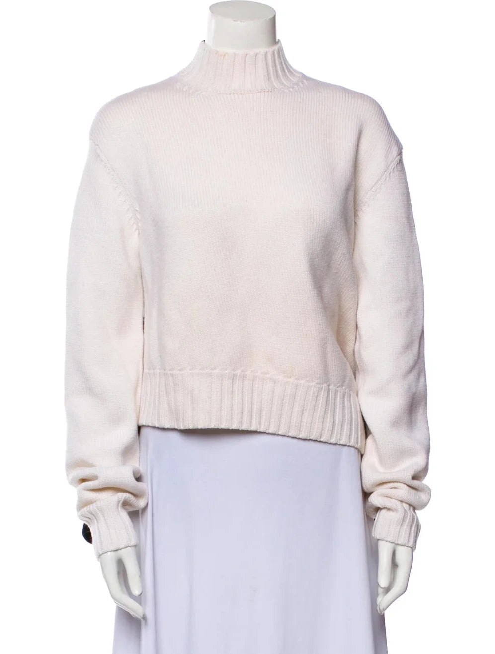 Monse Two Tone Wool Asymmetric Sweater In White & Navy Size XS ladies