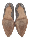 Manolo Blahnik HANGISI GLITTER PUMPS HEELS SIZE 36.5 LADIES
