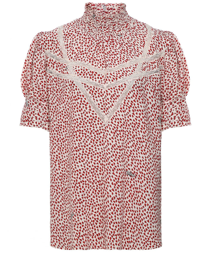 Zadig & Voltaire Silk Tupelo Heart Blouse Size S small ladies