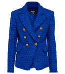 £3,940 Balmain 2022 double breasted bouclé tweed blazer jacket F 38 UK 10 US 6 ladies