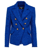 £3,940 Balmain 2022 double breasted bouclé tweed blazer jacket F 38 UK 10 US 6 ladies