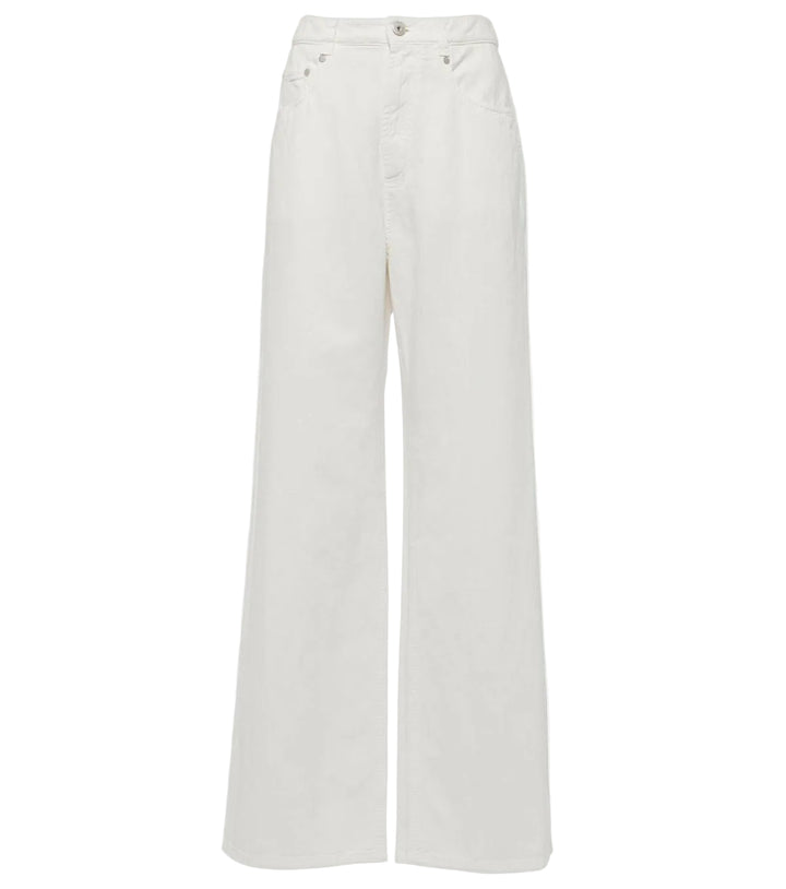 Brunello Cucinelli Cotton and linen wide-leg pants trousers Size I 40 US 4 UK 8 ladies