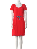 Prada Red Crystals Bow Dress size I 42 UK 10 US 6 ladies
