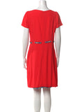 Prada Red Crystals Bow Dress size I 42 UK 10 US 6 ladies