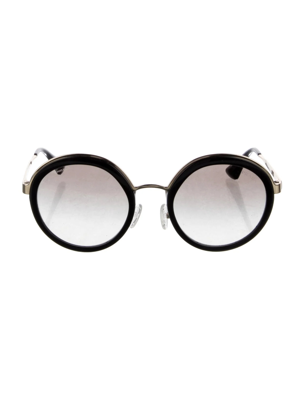 Prada Round Black Gold Oversized SPR50T 1AB-0A7 54-23-140 Sunglasses ladies