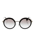 Prada Round Black Gold Oversized SPR50T 1AB-0A7 54-23-140 Sunglasses ladies