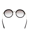 Prada Round Black Gold Oversized SPR50T 1AB-0A7 54-23-140 Sunglasses ladies