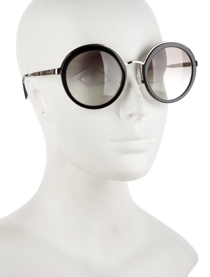 Prada Round Black Gold Oversized SPR50T 1AB-0A7 54-23-140 Sunglasses ladies