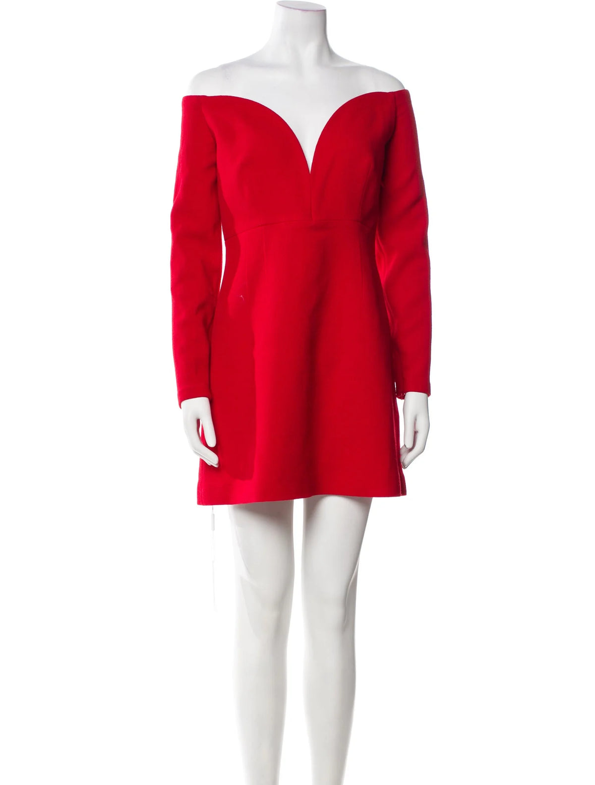 Roland Mouret Off-Shoulder Wool Crepe Mini Dress in Red size UK 12 US 8 L large ladies