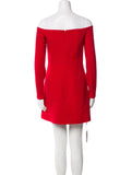 Roland Mouret Off-Shoulder Wool Crepe Mini Dress in Red size UK 12 US 8 L large ladies