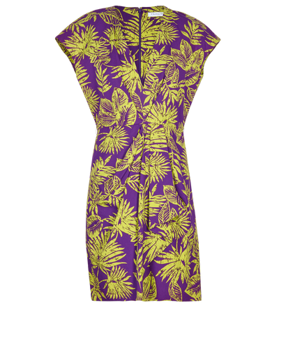Christian Dior Palm Print Purple Green Summer Dress Size F 40 UK 12 US 8 L ladies