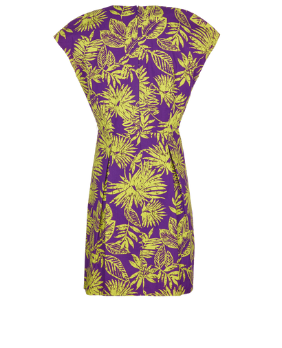 Christian Dior Palm Print Purple Green Summer Dress Size F 40 UK 12 US 8 L ladies