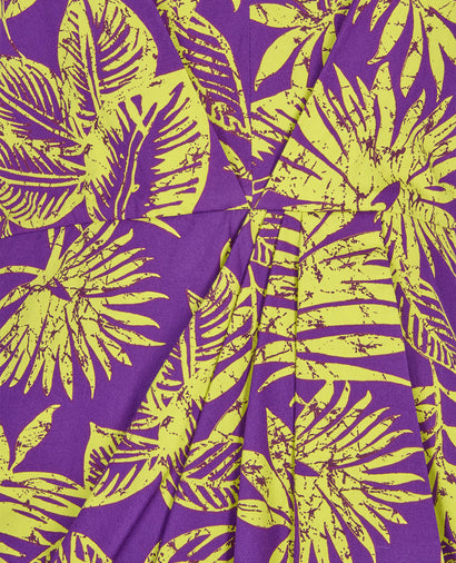 Christian Dior Palm Print Purple Green Summer Dress Size F 40 UK 12 US 8 L ladies