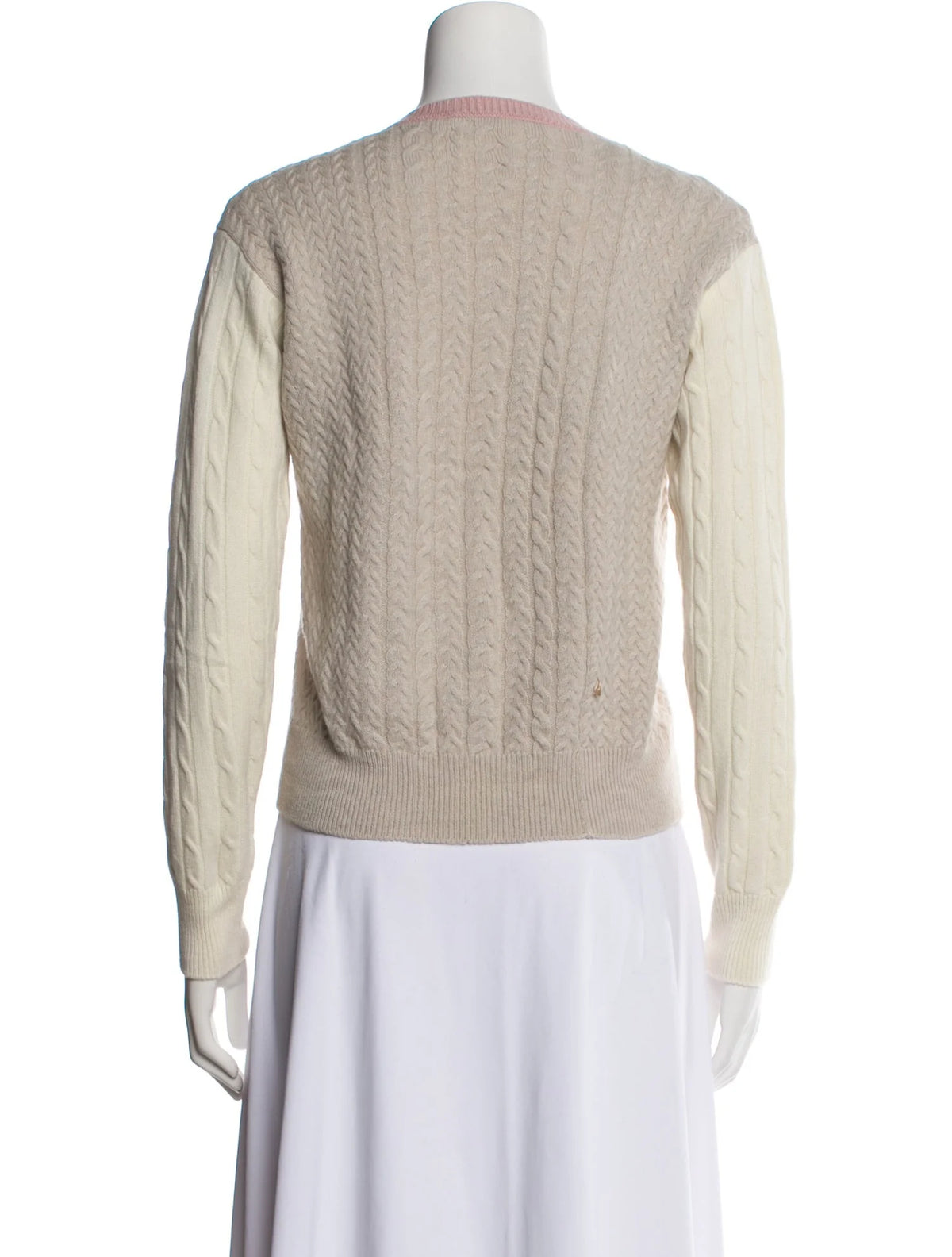 Stella McCartney Lace Insert Virgin Wool Cable Knit Sweater Size I 38 US 2 XS ladies