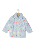 Stella McCartney Kids Girls Blue Faux Fur Star Print Coat Jacket Size 8 years children