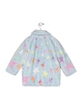 Stella McCartney Kids Girls Blue Faux Fur Star Print Coat Jacket Size 8 years children