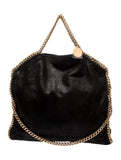 Stella McCartney Falabella Faux Leather Foldover Tote In Black With Gold Chain ladies