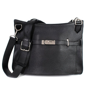 Hermes Black Clemence Leather Jypsiere 34 Bag Handbag ladies