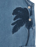 Stella McCartney Kids Denim Overalls with Embroidered Palm Trees Size 10 years children