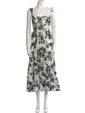 BROCK COLLECTION Prisca Shirred Floral-print Cotton-poplin Midi Dress Size 2 Ladies