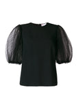 RED Valentino Black crepe top with balloon sleeves Size I 42 UK 10 US 6 ladies