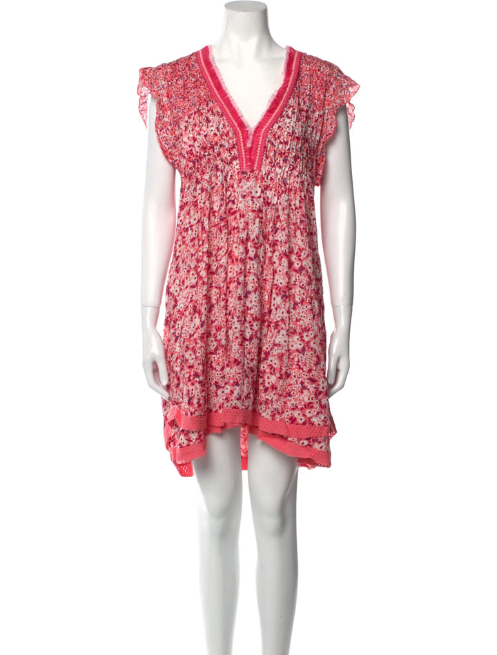 Poupette St. Barth Women's Sleeveless V-Neck Embroidered Neck Dress Size S small ladies