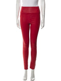 Sprwmn Red Leather High-Waisted Leggings Pants Trousers Size S small ladies