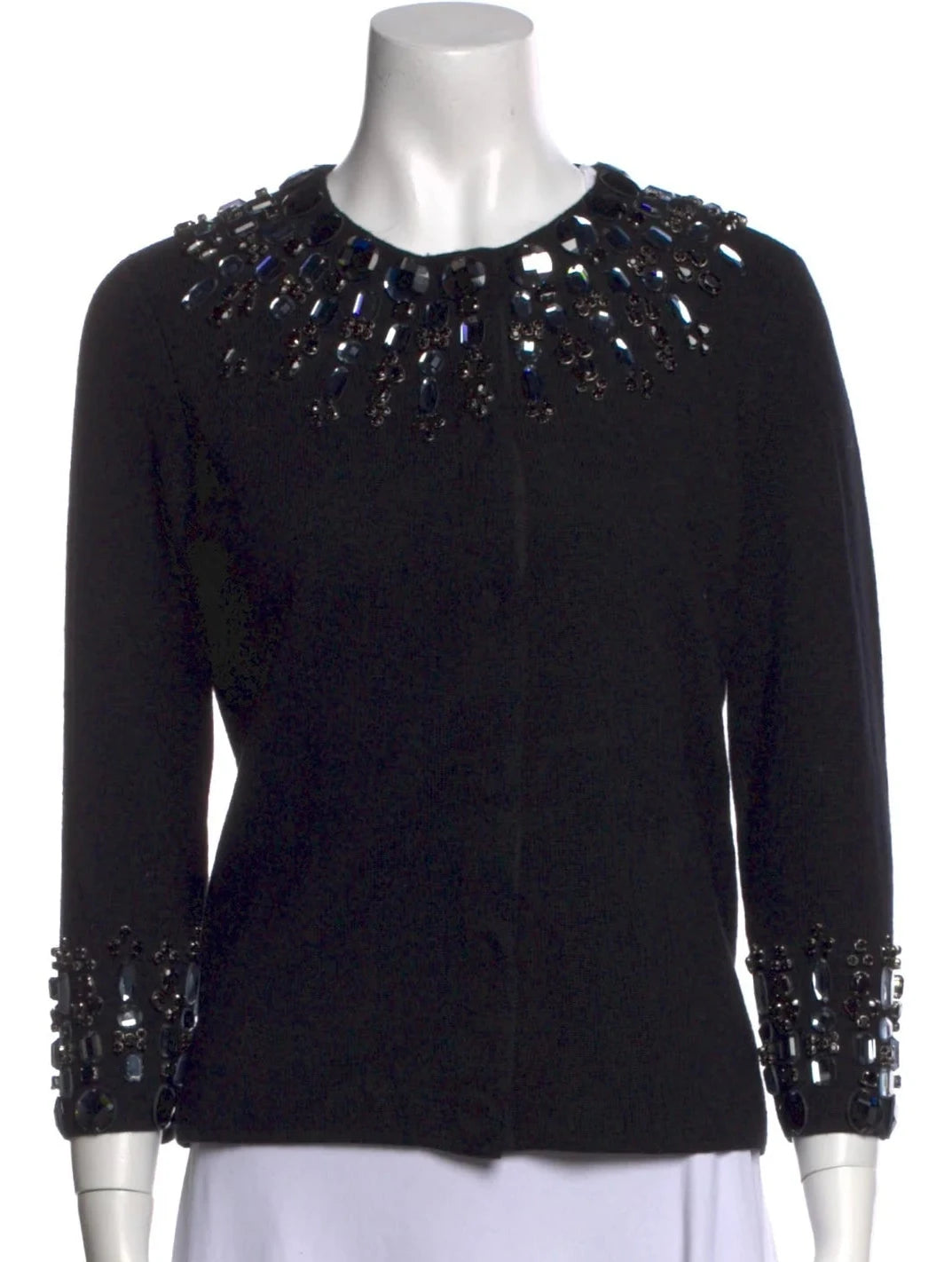 Tory Burch navy merino wool knit cardigan size S small ladies