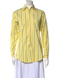 RALPH RALPH LAUREN Yellow Striped Shirt Size US 6 UK 10 M Medium ladies