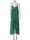 ZADIG & VOLTAIRE DELUX RISTY CHAIN-PRINT LACE-TRIM LONG DRESS SIZE M Medium LADIES