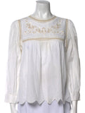 Zadig&Voltaire Temper Voile Embroidered Tunic Blouse Size M medium ladies