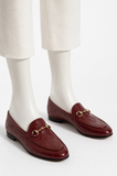 Gucci Jordan loafers in burgundy leather with embossed GG logo shoes size 38 1/2 ladies