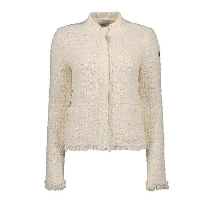 Moncler Tweed Fringe Blazer Jacket Size M medium ladies