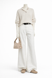 Brunello Cucinelli Cotton and linen wide-leg pants trousers Size I 40 US 4 UK 8 ladies