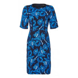 Paul Smith Black Label Dress Size 44 UK 12 Blue Floral Wiggle Short Sleeve Party ladies