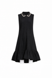 REDVALENTINO Black Crystals embellished collar dress size I 42 UK 10 US 6 ladies