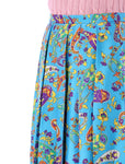 Ralph Lauren Collection Wo Beasley Blue Pleated Silk Midi Skirt Sz US 4 S small ladies